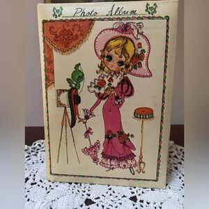 Vintage 1969 Big Eye Girl Photo Album ✨ Holiday Fair •5.5”x7” Retro Kitsch